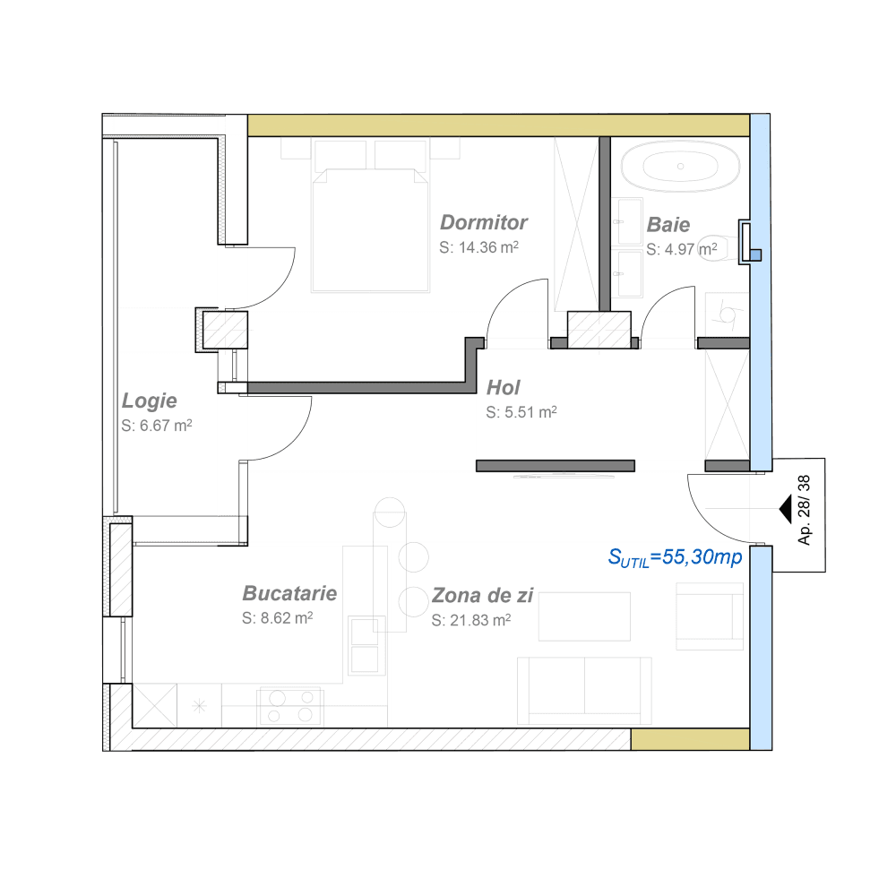 Apartament cu 2 camere Timișoara
